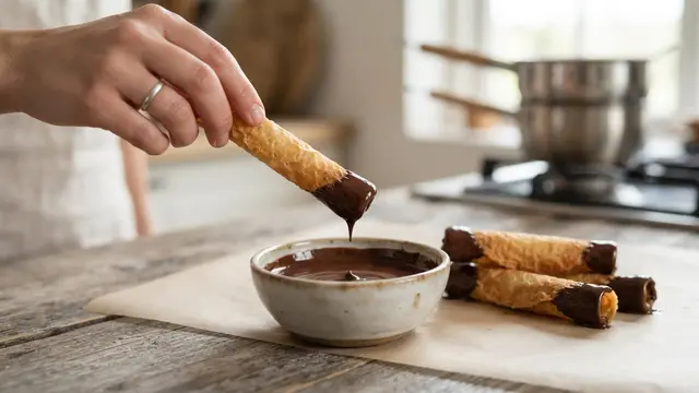 Resep Semprong Cokelat Crispy