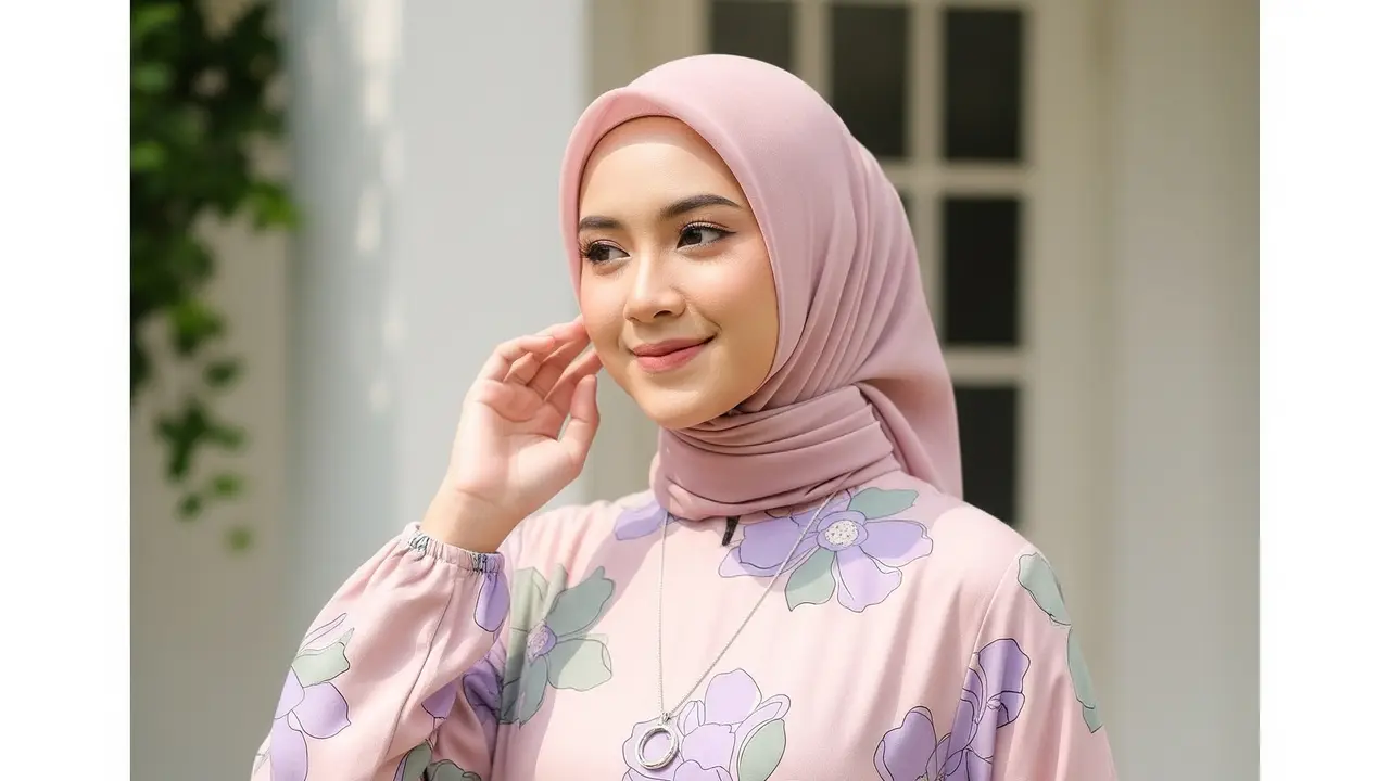 Model Gamis Dua Motif (Image by GeminiAI)