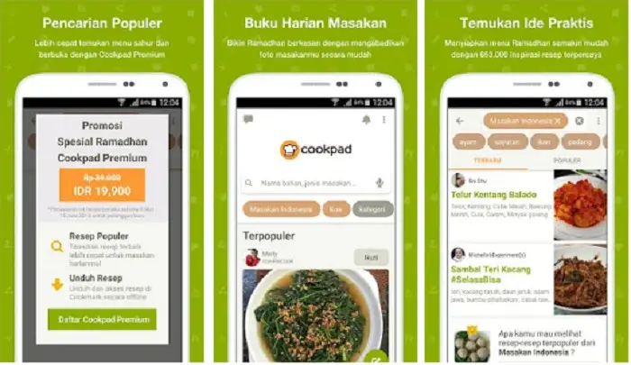 Aplikasi Cookpad Resep Ramadan (Sumber: Google Play)