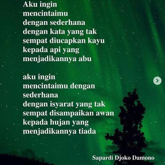 Puisi Dan Kata Kata Sapardi Djoko Damono Yang Romantis Dan Menghanyutkan Lifestyle Liputan6 Com