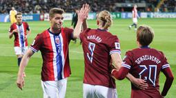 Dengan kemenangan besar itu, Norwegia untuk sementara memuncaki klasemen Grup I dengan perolehan 3 poin. Sedangkan Moldova berada di dasar klasemen grup. (AP Photo/Aurel Obreja)