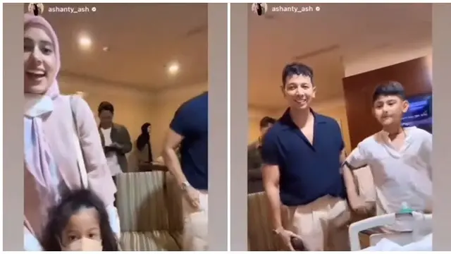 Jatuh dari Ketinggian 2 Meter, Ini 6 Potret Arsy Hermansyah Dijenguk Sahabatnya