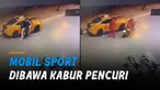 Mobil sport kuning itu pun dibawa kabur, namun pemilik mobil baru sadar usai beberapa detik.