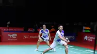 Ganda campuran Indonesia, Praveen Jordan/Melati Daeva Oktavianti, kalah pada babak pertama Indonesia Masters 2021 di The Westin Resort Nusa Dua, Bali, Rabu (17/11/2021). (PBSI)