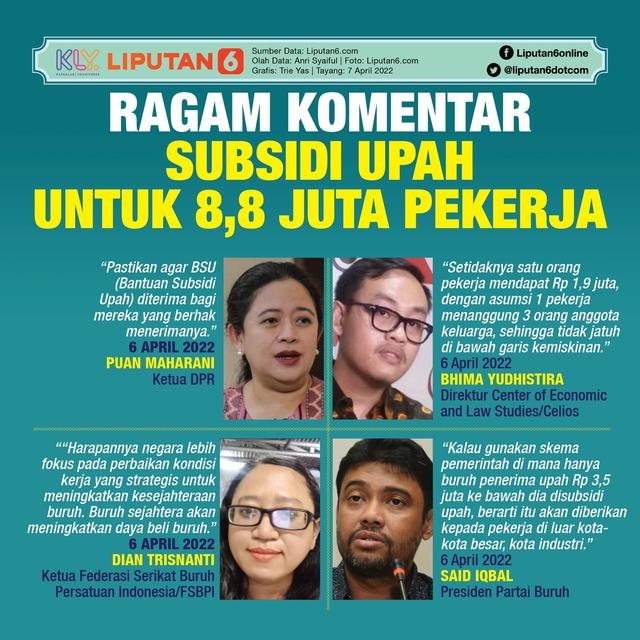 Infografis Ragam Tanggapan Subsidi Upah untuk 8,8 Juta Pekerja. (Liputan6.com/Trieyasni)