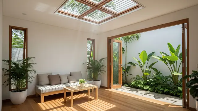 Desain Rumah Mungil dengan Skylight Ventilatif