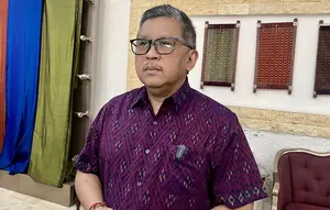 Sekretaris Jenderal DPP PDI Perjuangan (PDIP) Hasto Kristiyanto saat berada di Bali. (Foto: Liputan6.com/Putu Merta Surya).