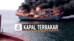 Belasan anak buah kapal penangkap ikan terjun ke laut untuk selamatkan diri saat kapal terbakar hebat di Tanjung Api Rabu (7/4) siang. Tidak ada korban dalam musibah ini.