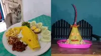 6 Nasi Kuning dengan Bentuk Nyeleneh Ini Bikin Enggak Habis Pikir (1cak IG/sukijan.id)