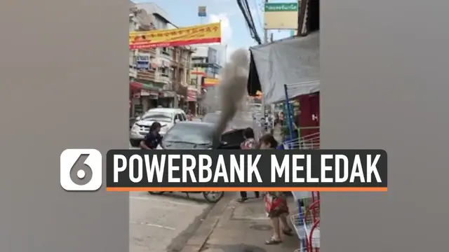Sebuah powerbank meledak di dalam mobil di Thailand. Pemilik mobil mengaku meninggalkan powerbank di dalam mobil saat cuaca di luar mobil sangat terik.