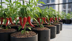 7 Inspirasi Kebun Cabai Polybag yang Mudah Dirawat untuk Rumah Kota, Hemat Lahan dan Tetap Produktif (Foto: Gemini AI)