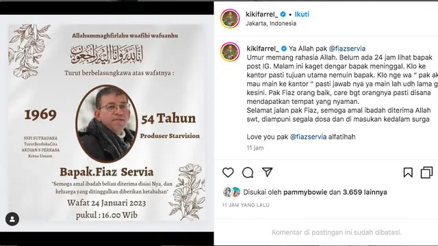Berita Duka, Fiaz Servia Produser Film Meninggal Dunia.