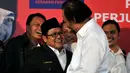 Cak Imin dan Surya Paloh saling berpelukan saat menghadiri koalisi mendukung Joko Widodo sebagai calon presiden, Lenteng Agung, Jakarta, Rabu (14/05/2014) (Liputan6.com/Johan Tallo).