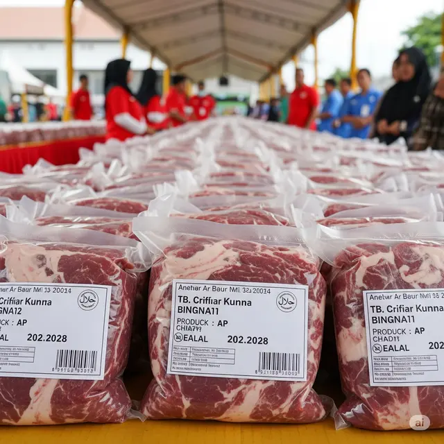 Ilustrasi paket daging kurban.