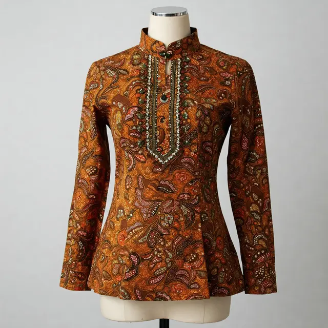 Model Baju Batik Atasan Wanita Lengan Panjang Modern