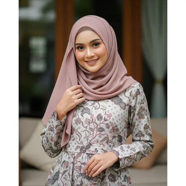 Dress Batik A-Line Sabuk Pinggang