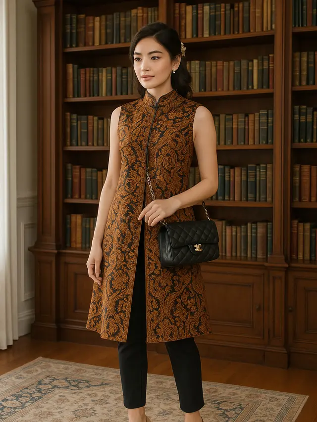 Model Cardigan Batik Tanpa Lengan