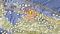 Gempa Magnitudo 5,4 mengguncang wilayah Kasonaweja Papua, Kamis pagi (21/3/2024), pukul 07.19.14 WIB. (Liputan6.com/ Dok BMKG)