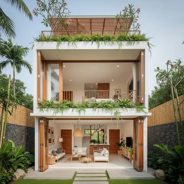 Model Rumah Kecil Tapi Terasa Luas dengan Pintu Kaca Lipat