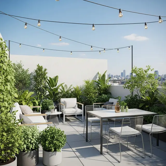 Desain Teras Rooftop Kecil Sebagai Spot Nongkrong