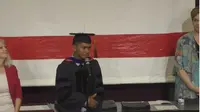 Pidato kelulusan mahasiswa asal Lombok, NTB, &nbsp;Ahmad Munjizun saat meraih gelar doktor di North Carolina State University (Foto: tangkapan layar youtube jizun sang pembelajar)