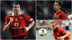 Manchester United musim 2019/2020 ini menunjuk Harry Maguire sebagai pemegang ban kapten di skuat The Red Devils. Berikut 5 kapten kharismatik Manchester United di era Premier League sebelum Harry Maguire. (kolase foto AFP)