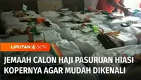 Saat mengumpulkan koper masing-masing, ratusan jemaah calon haji asal Pasuruan, dari kloter 46 menghiasi dengan cara yang unik. Upaya kreatif ini dilakukan untuk mempermudah mengenali koper haji yang bentuknya hampir sama semua.