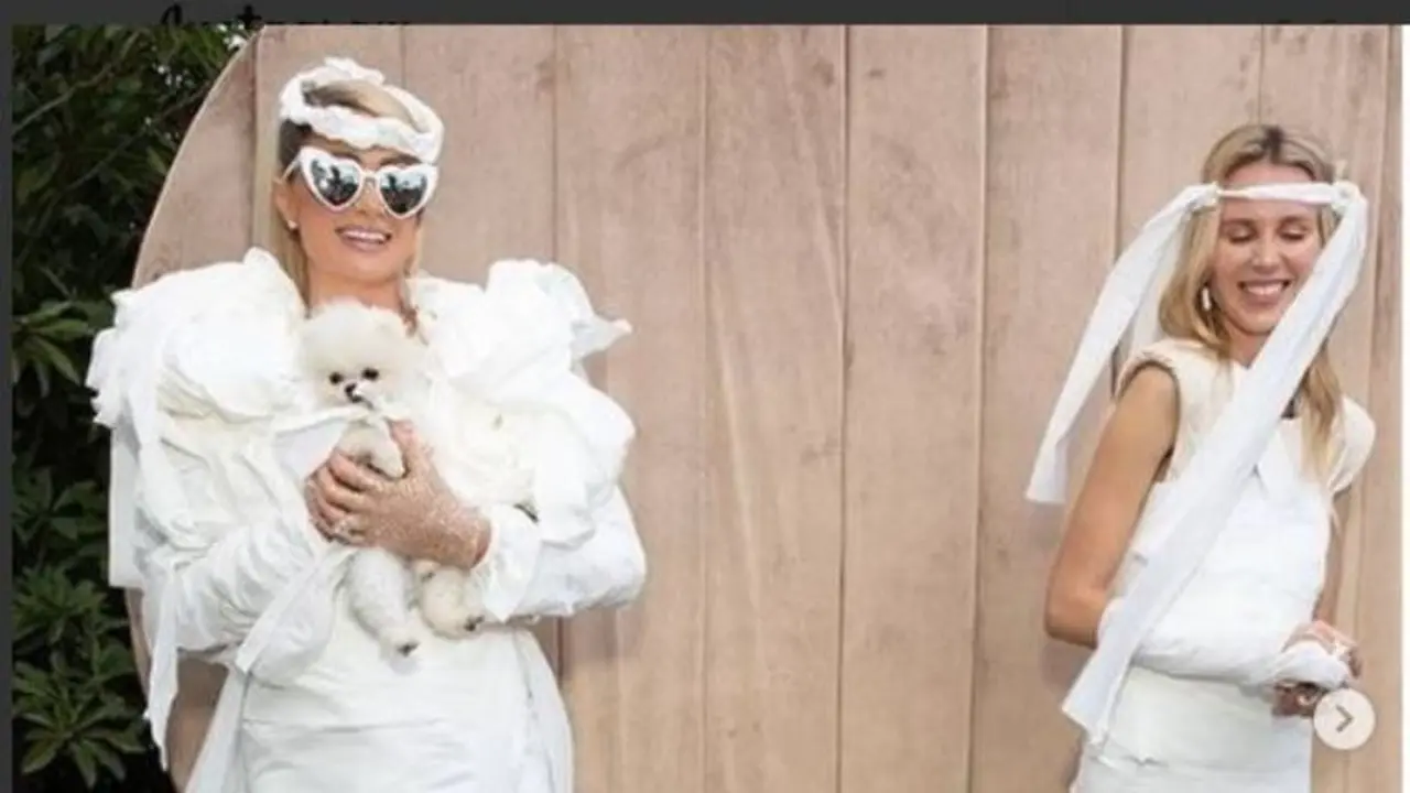 Gelar Acara Makan Siang Jelang Nikah, Paris Hilton Pakai Gaun dari Tisu Toilet