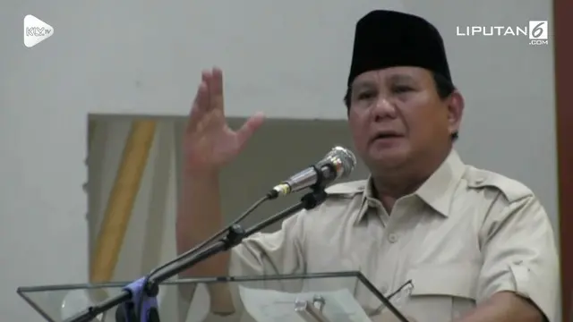 Prabowo Subianto dalam pidatonya di Yogyakarta menyebut elit di Jakarta Rai Gedhek (bermuka tebal).