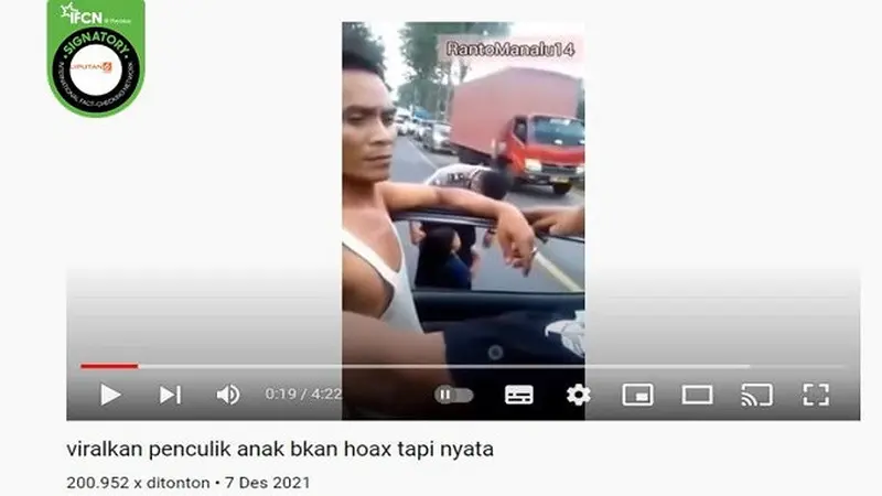 Gambar Tangkapan Layar Video yang Diklaim Peristiwa Penculikan Anak (sumber: Facebook).