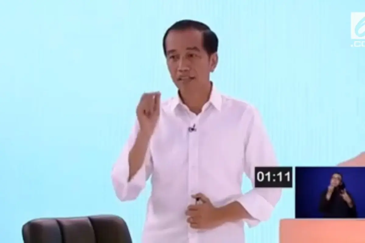 Calon Presiden nomor urut 01 Jokowi dalam debat kedua capres 2019.