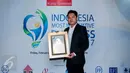 PT Elang Mahkota Teknologi Tbk (Emtek) mendapat penghargaan The Winner of Indonesia Most Innovative Business Award 2017 Category Advertising, Printing, and Media yang diselenggarakan Warta Ekonomi. (Liputan6.com/Gempur M Surya)