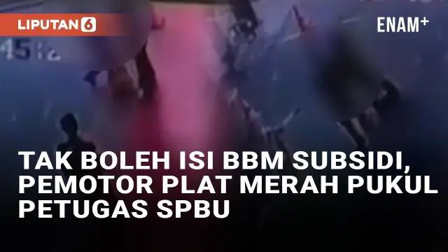 VIDEO: Pemotor Berplat Merah Pukul Petugas SPBU di Semarang Usai Tak Dilayani Isi BBM Subsidi Pertalite