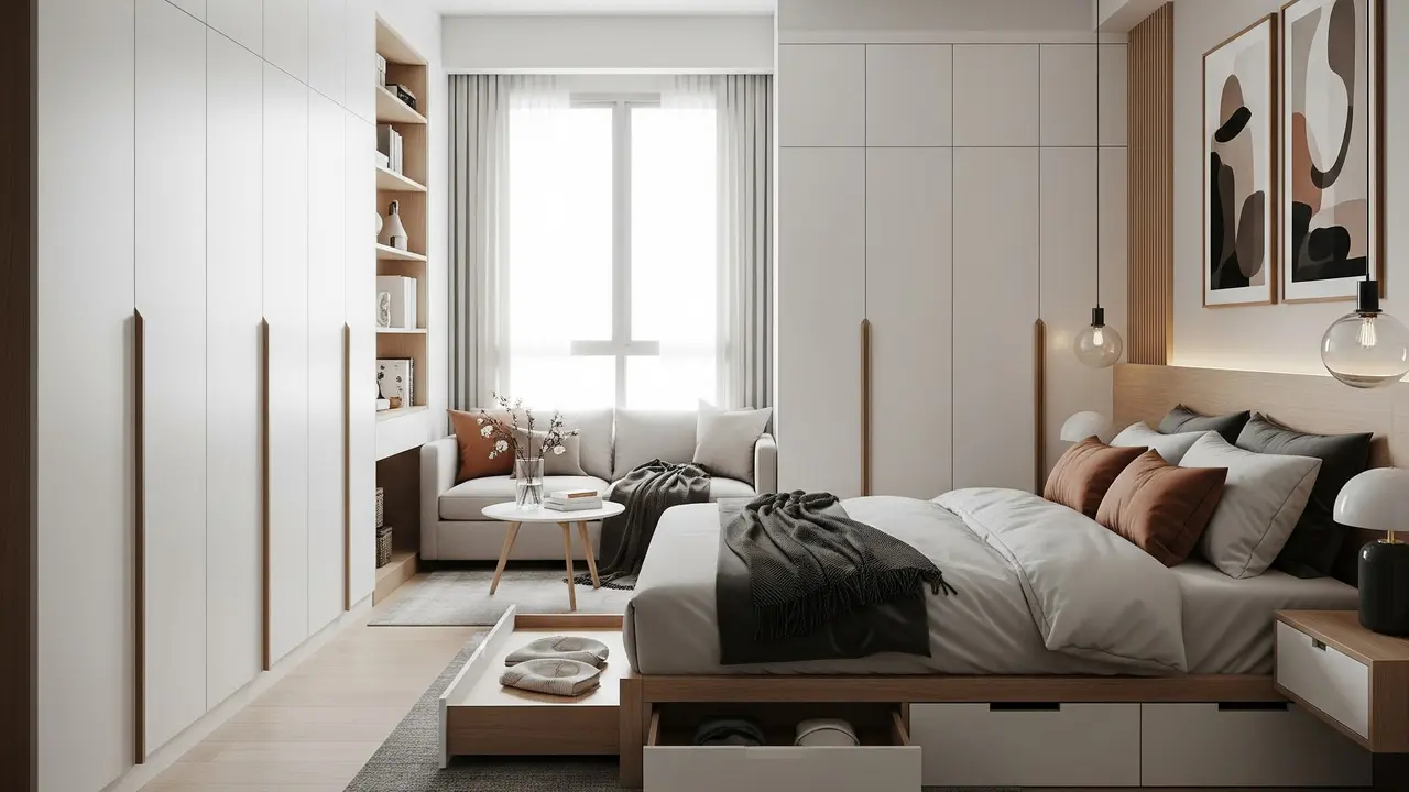 Model dengan Furnitur Built-In dan Multifungsi