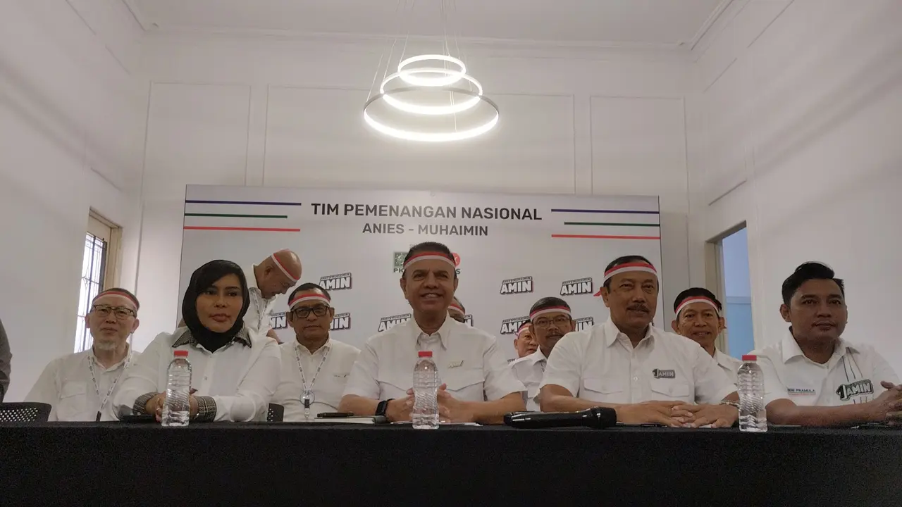 Konferensi Pers Pelaksanaan Acara Kumpul Akbar Ber1 Berani Berubah di Rumah Pemenangan AMIN, Kamis (8/2/2024).