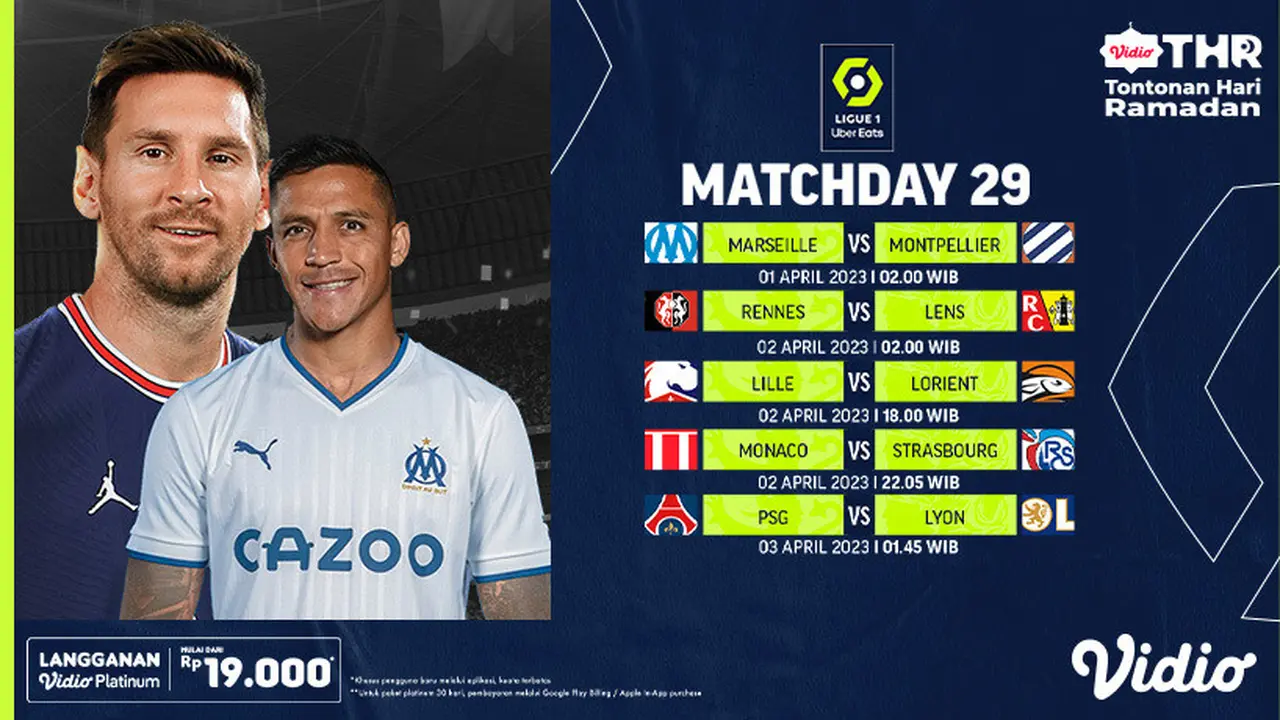 Jadwal Liga Prancis Akhir Pekan ini Live Vidio, 1-4 April : Marseille Vs Montpellier, Troyes Vs Auxerre