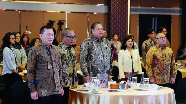Menteri Koordinator Bidang Perekonomian Airlangga Hartarto dalam acara BIG Downstream Insights 2026 di Jakarta, Selasa (6/10/2026). (Dok Kementerian Perekonomian)