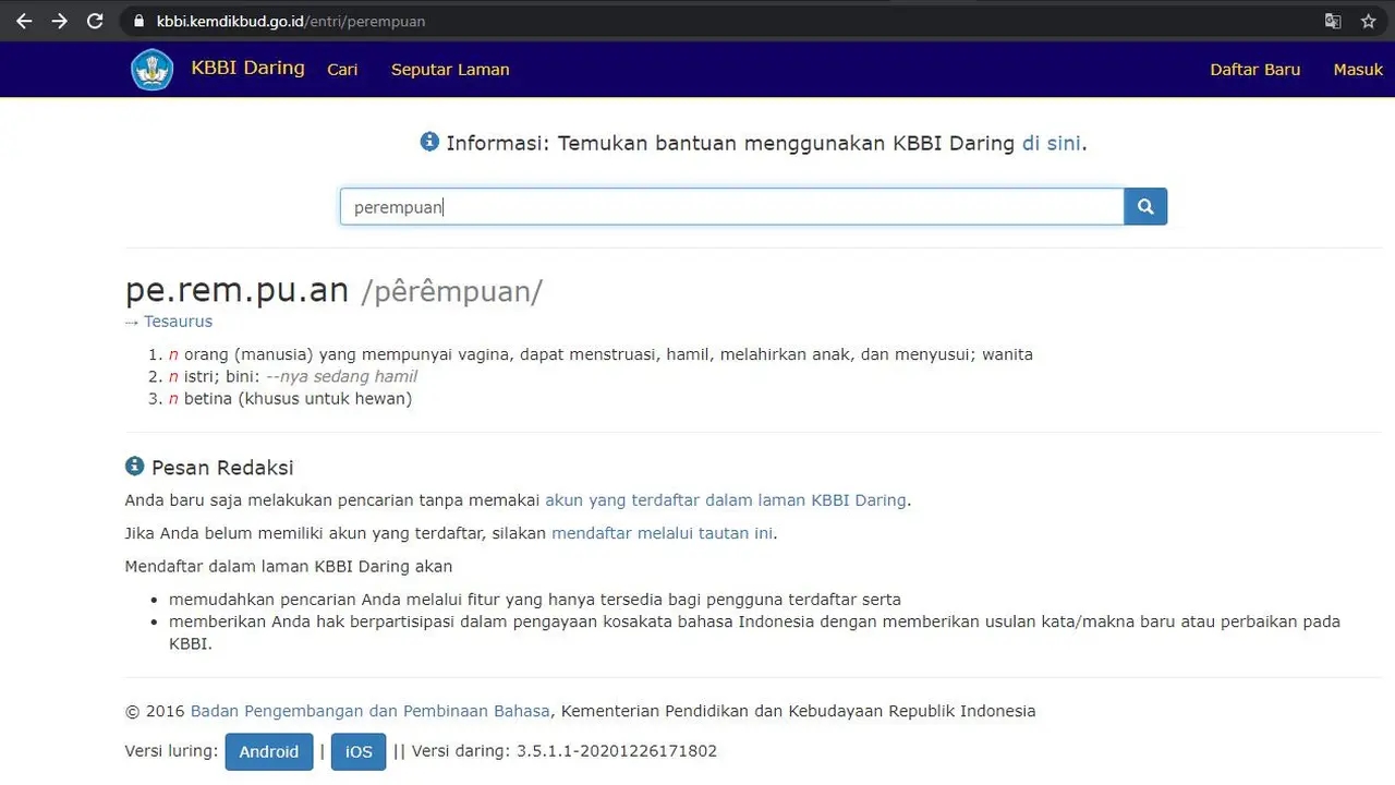 KBBI perempuan