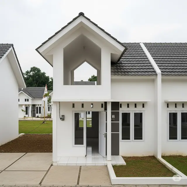Rumah Sederhana Cat Putih. Foto: Gemini