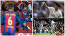 Aksi pencetak gol kemenangan di La Liga pekan ke-11. Lionel Messi, Luis Suarez, dan Gareth Bale menjadi bintang kemenangan. (AFP)