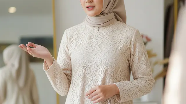 Model Gamis Elegan untuk Ibu Pejabat