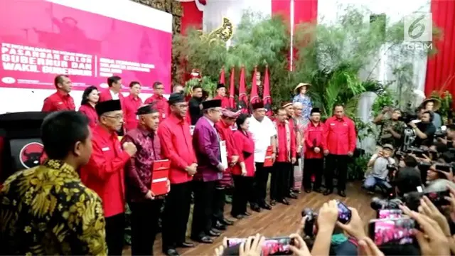 Partai Demokrasi Indonesia Perjuangan (PDIP) mengumumkan 4 pasang calon gubernur dan wakil gubernur yang diusung di pilkada serentak 2018