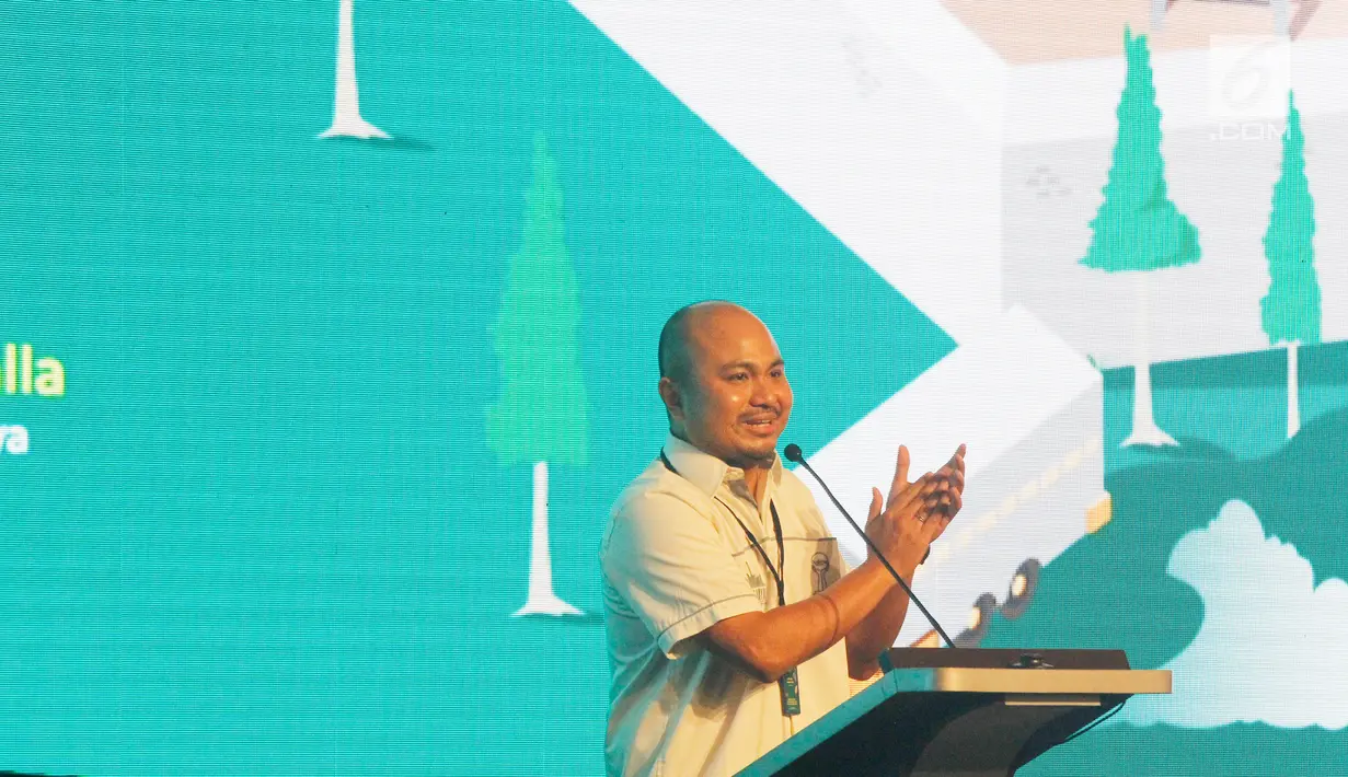 Ketum BPD HIPMI Jaya Afifudin Suhaeli Kalla memberikan sambutan pada acara Diklatda HIPMI Jaya 2019 di Jakarta, Rabu (27/2). Diklatda mengusung Pengusaha Lokal dan Tantangan di Era Proteksionisme Global. (Liputan6.com/HO/Dodi)