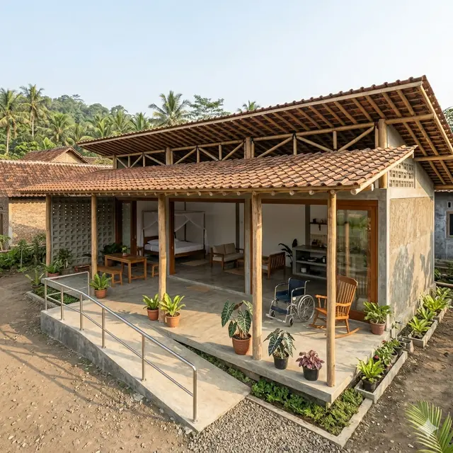 Desain Rumah Sederhana Rp50 Juta di Desa untuk Lansia yang Ramah Kursi Roda
