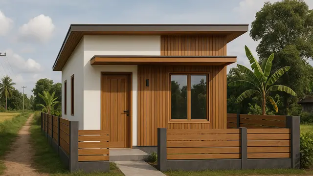 Referensi Desain Rumah Dengan Aksen Kayu/Gambar via AI