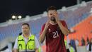 Penyerang muda Timnas Indonesia U-22, Jens Raven tak mampu menahan tangis ketika peluit panjang dibunyikan di Stadion 700th Anniversary, Chiang Mai, Jumat (12/12/2025) malam WIB.