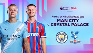 Nonton Live Streaming Manchester City vs Crystal Palace Liga Inggris 2025/26, Tayang di Vidio