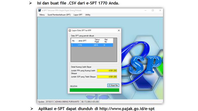 Simulasi Upload e-SPT melalui e-Filing