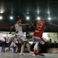 Pemain Doby MCW Banten saat pertandingan melawan Surya Futsal pada laga Super Soccer Futsal Battle di Summarecon Mall Serpong, Sabtu (29/09/2018). Doby MCW Banten takluk 2-8 dari Surya Futsal. (Bola.com/M Iqbal Ichsan)