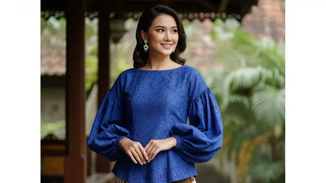 Model Atasan Brokat Bawahan Batik Terbaru